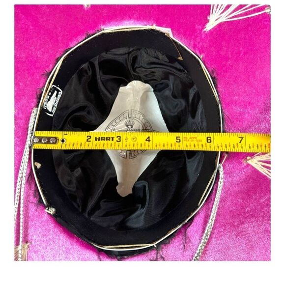 Pink Elaborate Genuine Mexico & Silver Mexican Sombrero Hat 6 3/4 Yepez Velvet - Picture 12 of 12